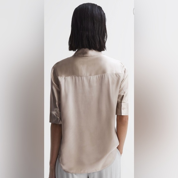 NWT Reiss Silk Button Down Shirt - Picture 4 of 6